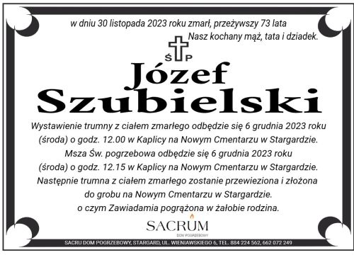 Ś.P. Józef Szubielski