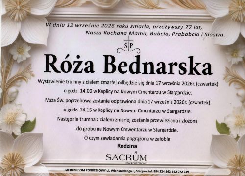 Ś.P. Róża Bednarska