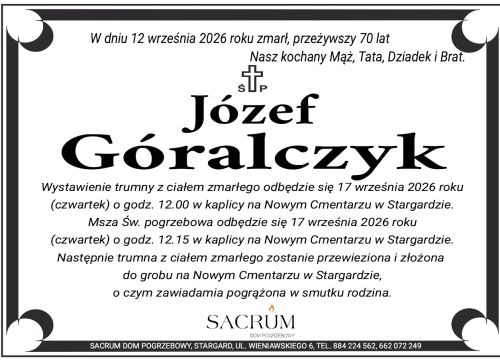 Ś.P. Józef Góralczyk