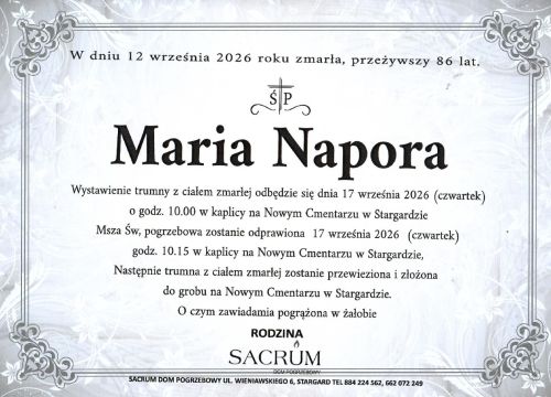 Ś.P. Maria Napora